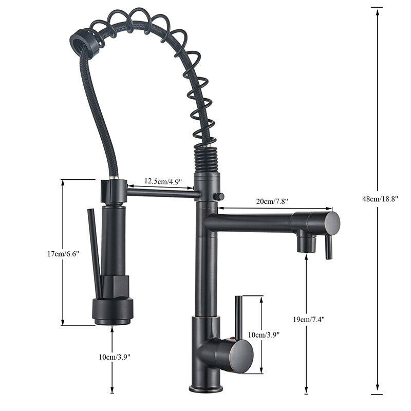 LED Kitchen Sink Faucet Pull Down Sprayer Single Handle Mixer Tap W/ 10'' Cover gallery