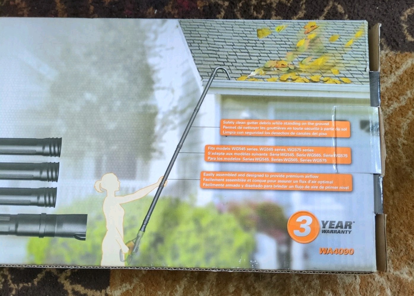 WORX WA4090 Universal Fit Gutter Cleaning Kit w/11ft reach for Leaf Blowers- NEW gallery