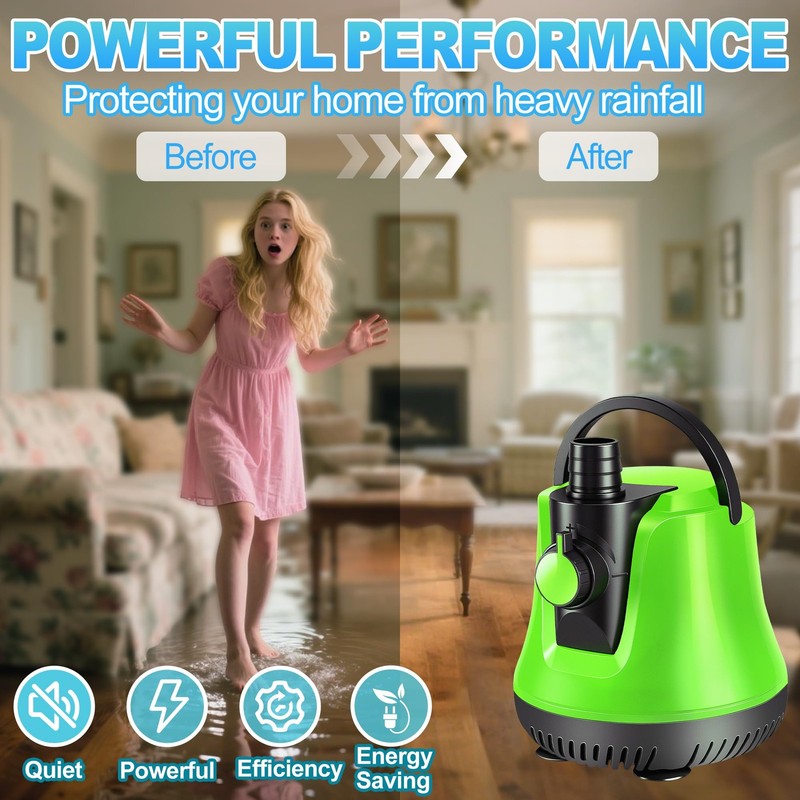 Sump Pump Submersible, Water Pump with Adjustable Flow, Pool Cover Pump above Gr gallery