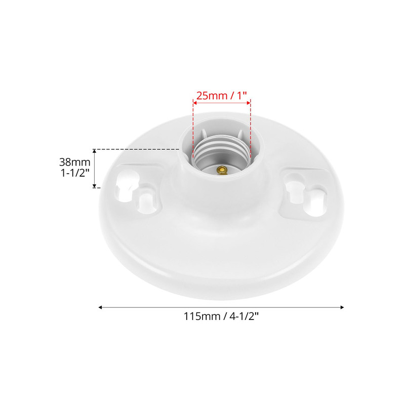 QWORK 6 Pack Lamp Holder E26 Medium Base, White Ceiling Light Sockets for Incand gallery
