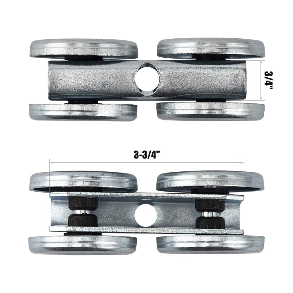 2 Set Box Rail Hanger Kit Exterior Barn Door Hardware 225 lbs Load Zinc gallery