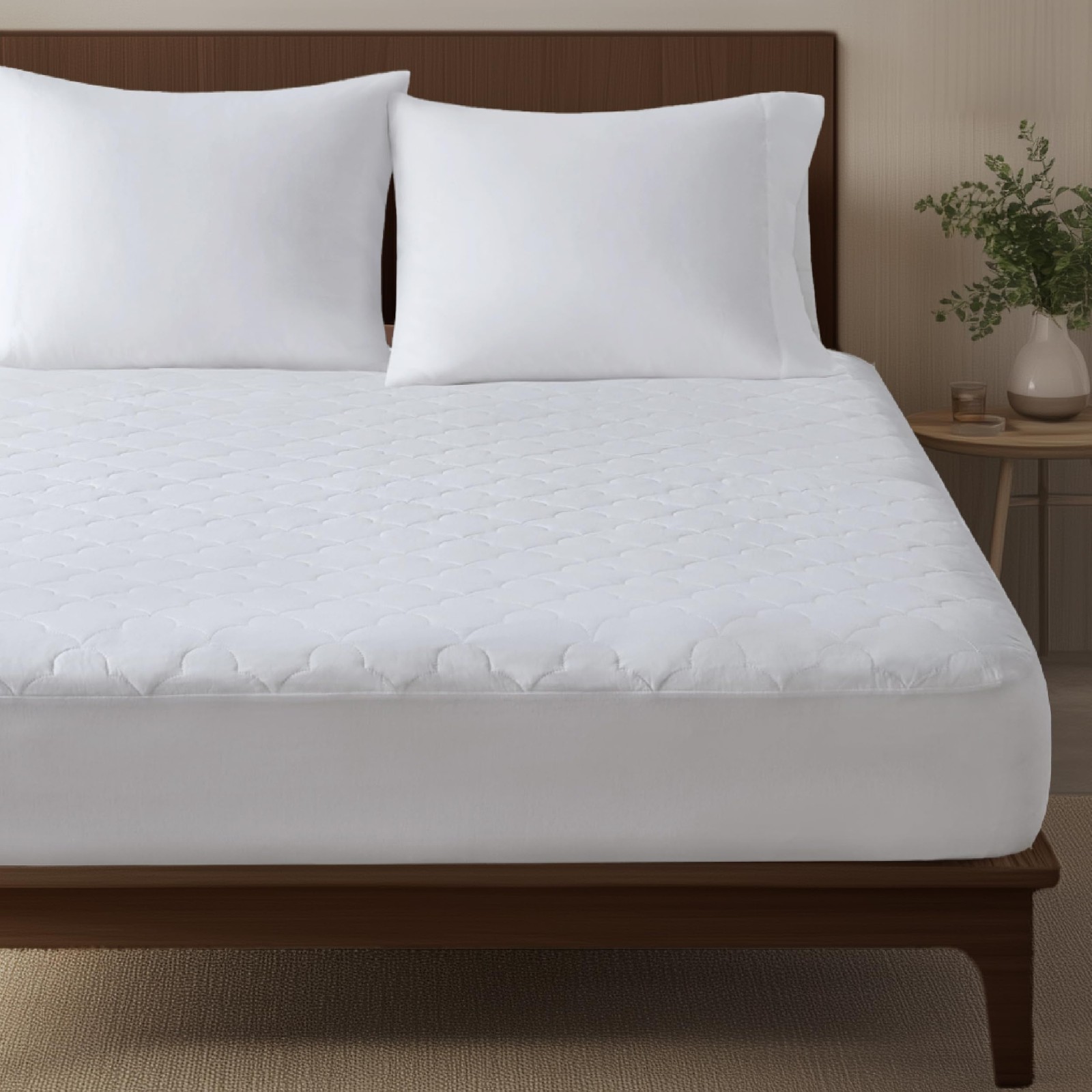 Sleep Philosophy All Natural Cotton Filled Mattress Pad Washable Bed Protector, gallery