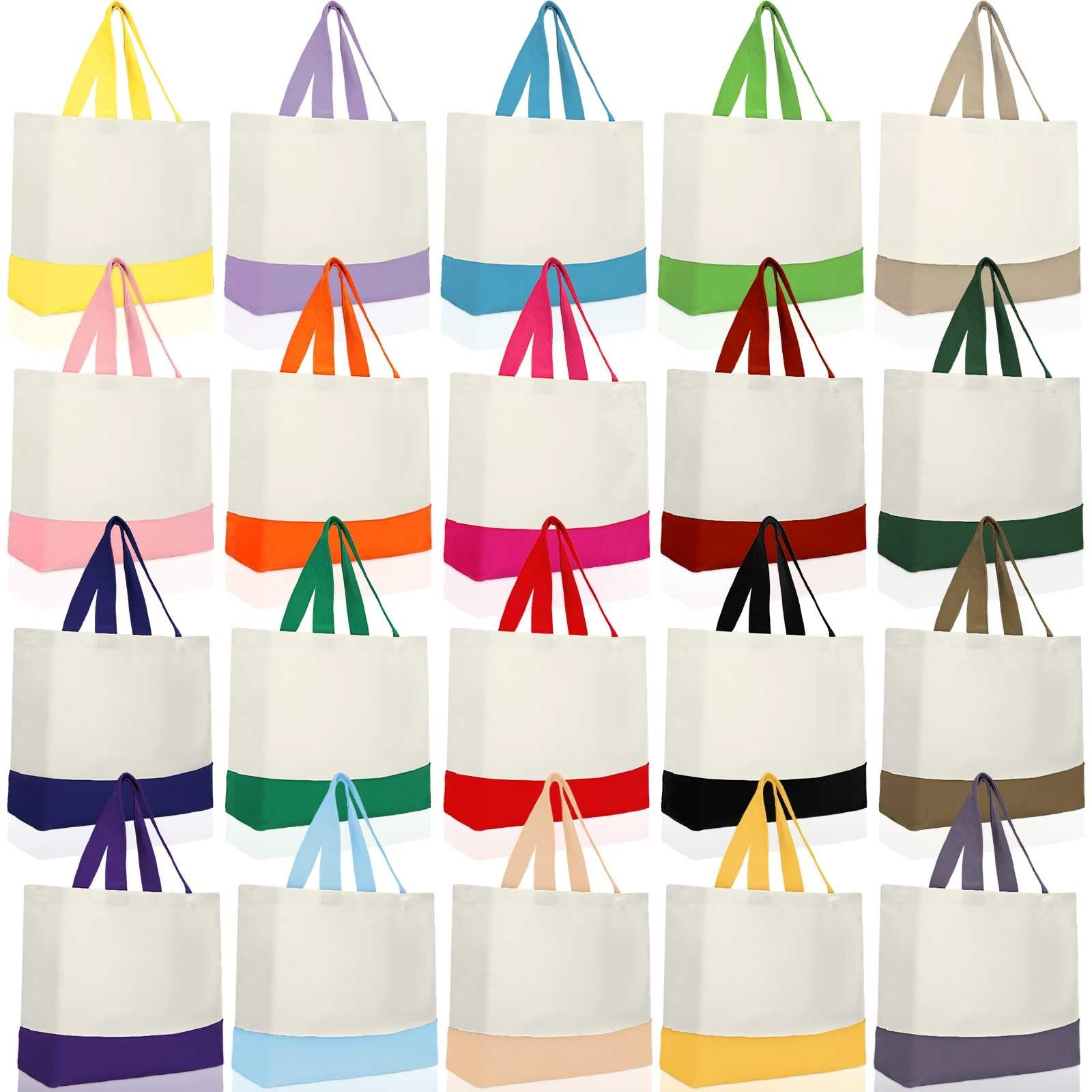 20 Pack 12 oz Large 18.5 x 15 Inch Canvas Sublimation Tote Bags Bulk with Han... gallery