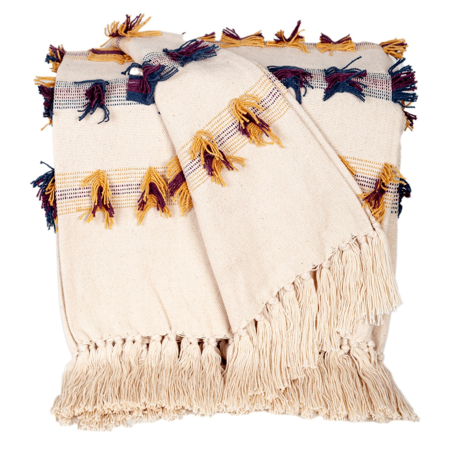Parkland Collection Tomoko Multi Cotton Slub Throw Blanket, 50" x 60" gallery