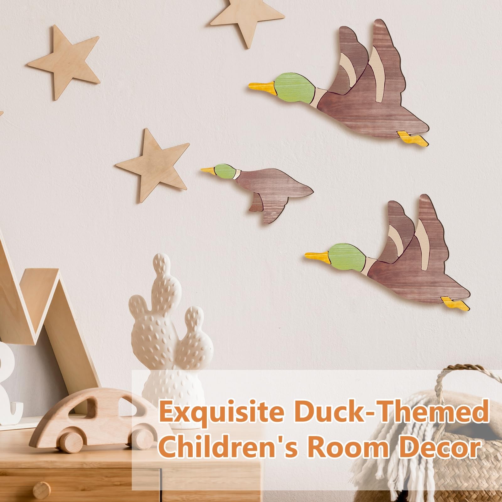 3 Pcs Mallard Duck Hunting Wall Decor Wooden Flying Ducks Decor Rustic Vintag... gallery