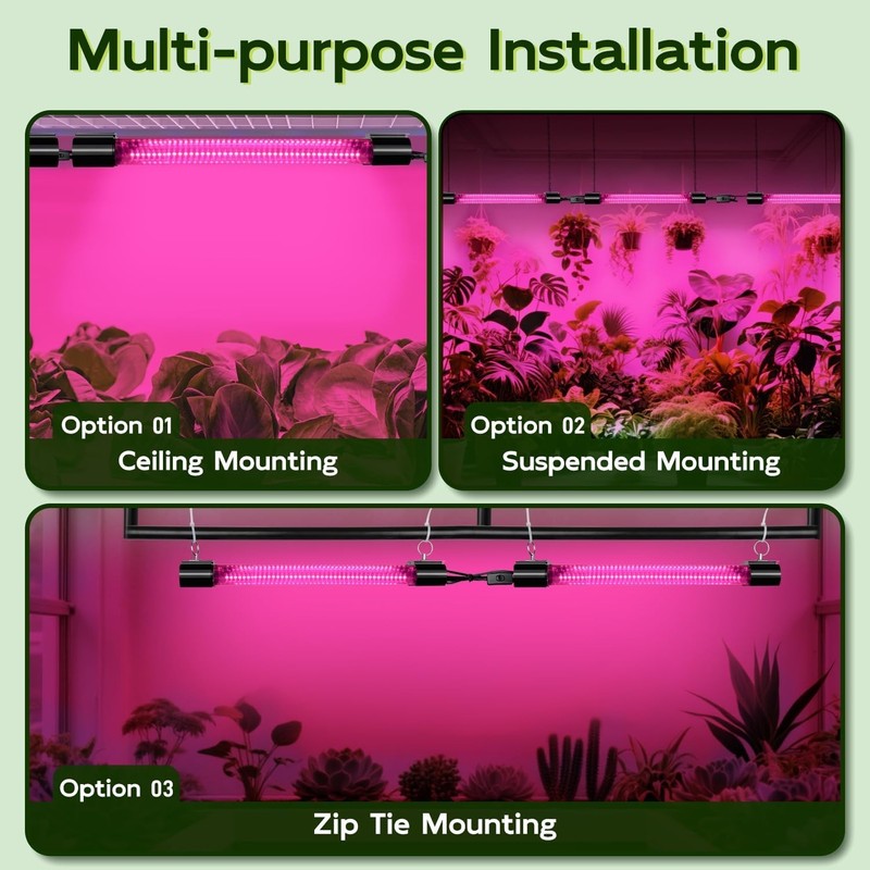 16inch 4 Pack LED Grow Lights - Linkable Grow Lights for Indoor Plants, Full ... gallery