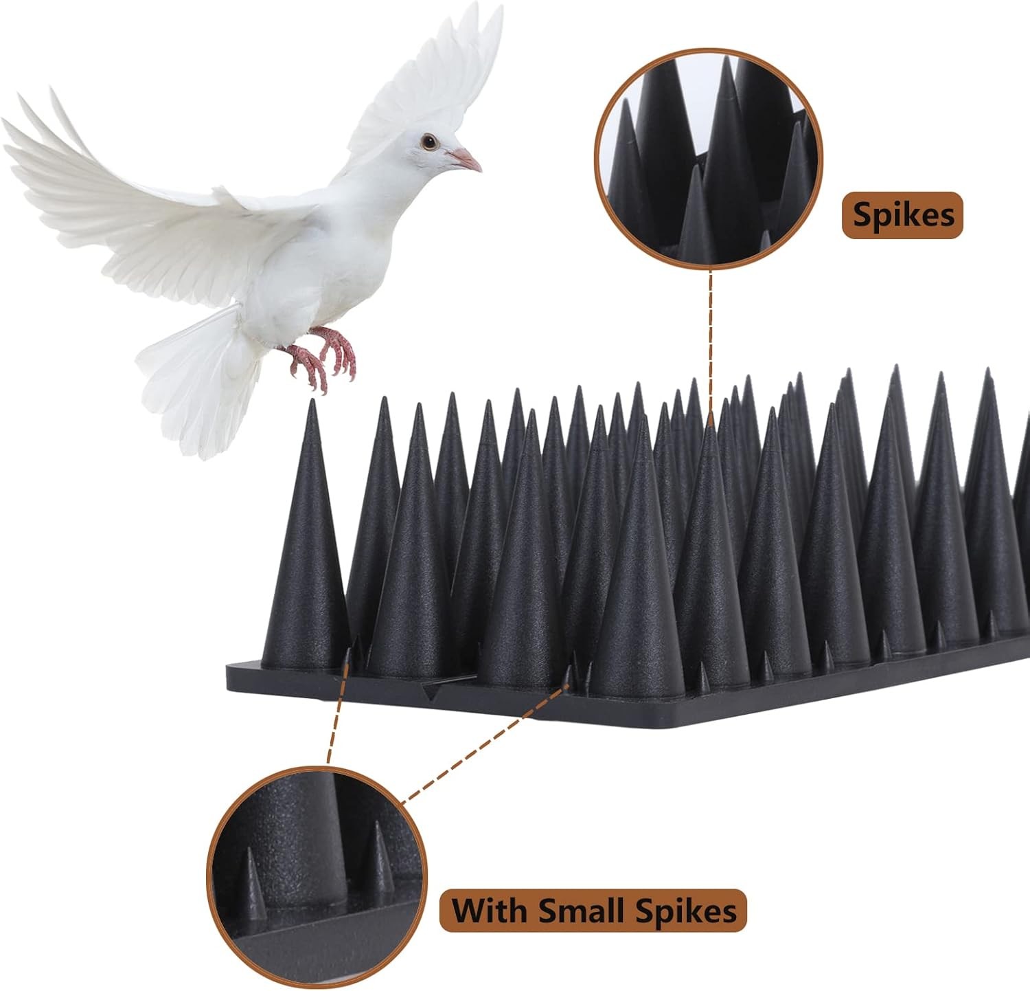 Bird Spikes 9 Pack Bird Deterrent for Outside Pigeon Squirrel Cats Woodpeckers 8 gallery