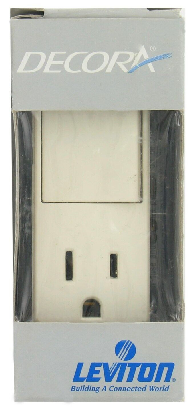 LOT 2 LEVITON DECORA ALMOND COMBO SWS/OUTLET 15A 120V - 5625ASP gallery