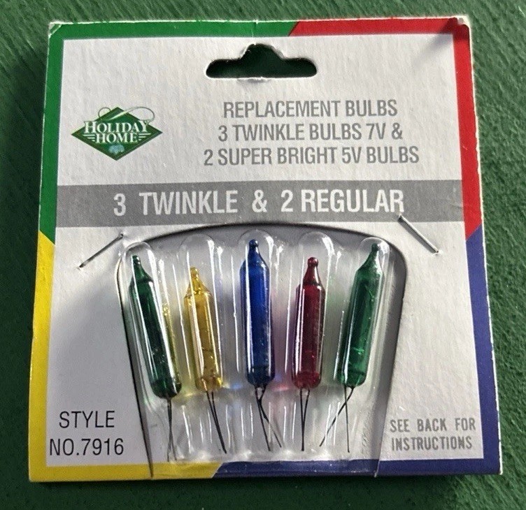 Christmas Replacement Bulbs Multicolored 7V 3 Twinkle Bulbs + 5V 2 Super Bright gallery