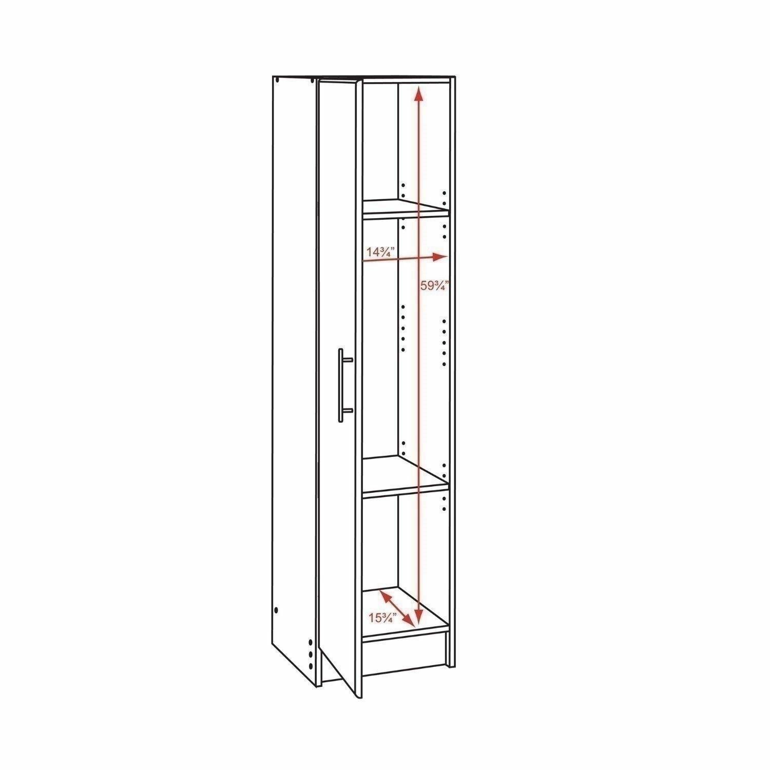 White Wooden Utility Pantry Storage Cabinet Door Laundry Broom Closet Organizer gallery