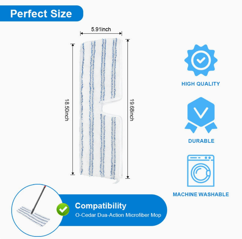 Microfiber Mop Replacement Heads Compatible with O-Cedar Dual Action Flat Mop gallery