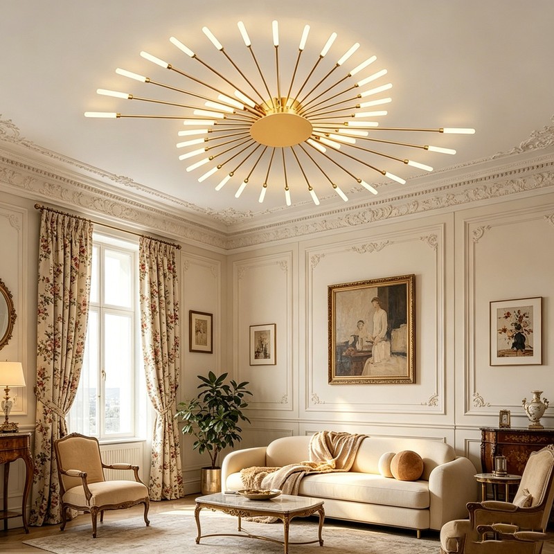 Indoor LED Ceiling Light Hollow Fireworks Design Modern Decor for Home Business gallery