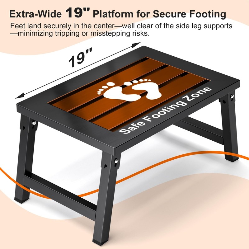 1000 lbs Heavy Duty RV Step Stool, Extra Wide 19" Platform Folding RV Step, N... gallery