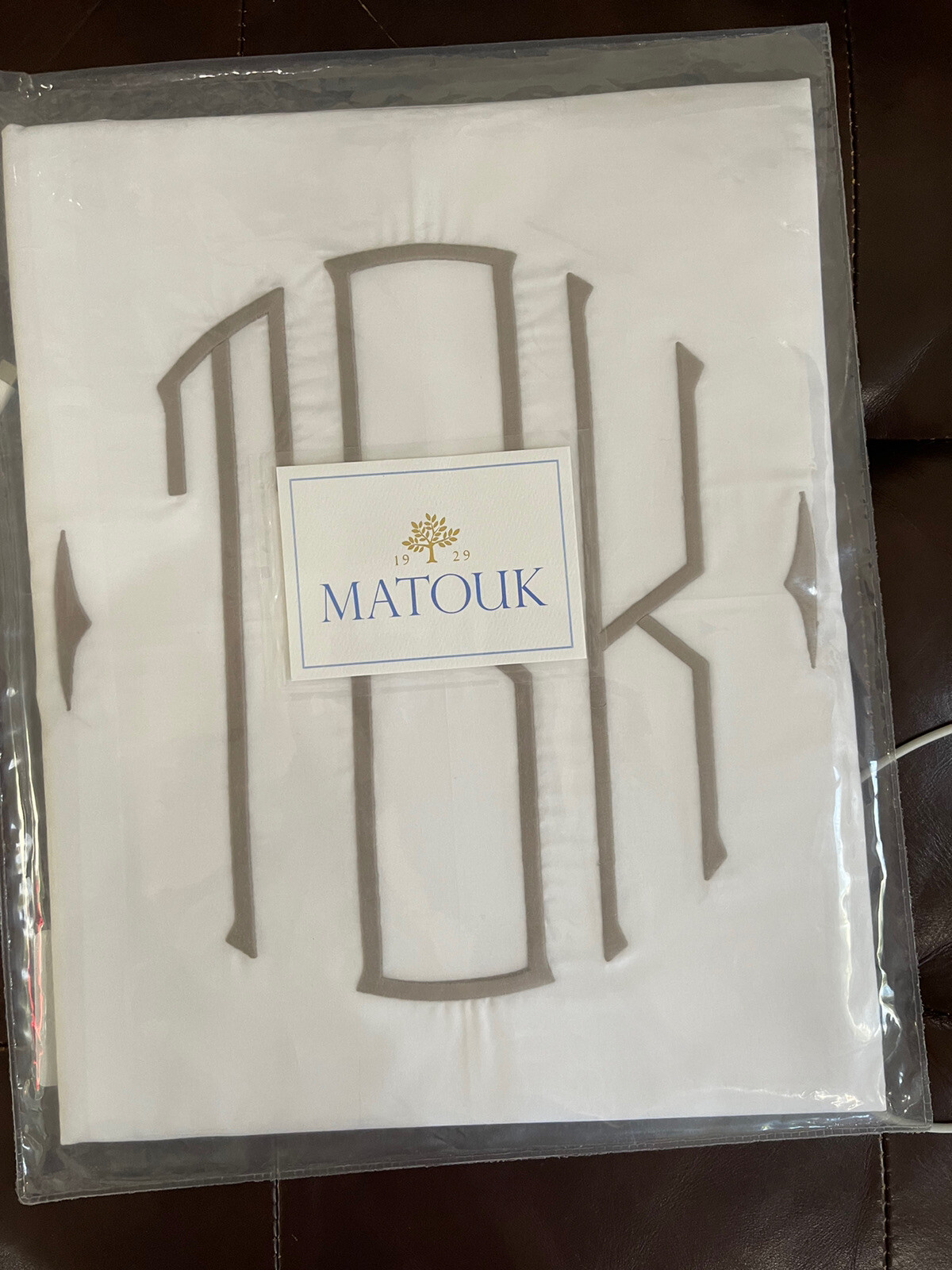 $174 Matouk India New 1pc Standard Sham 100% Cotton 350TC Percale Scallope MONO gallery