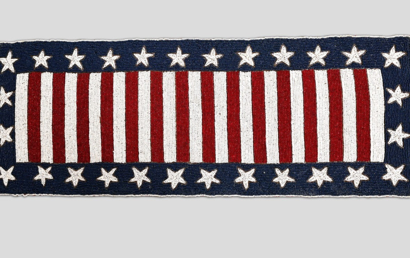 4th July Table Runner Flag Beaded Table Runner Independence Tableware 13X36In gallery