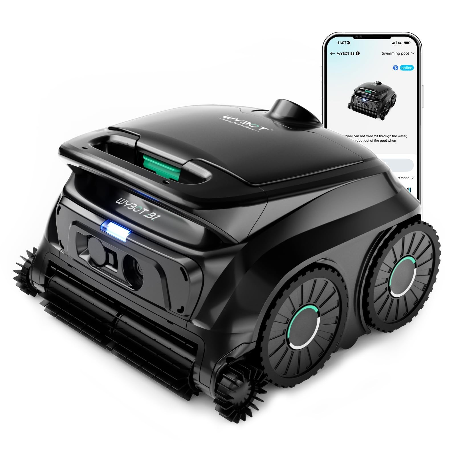 WYBOT B1 Robotic Pool Cleaner Cordless Wall & Waterline Cleaning Self-Parking gallery