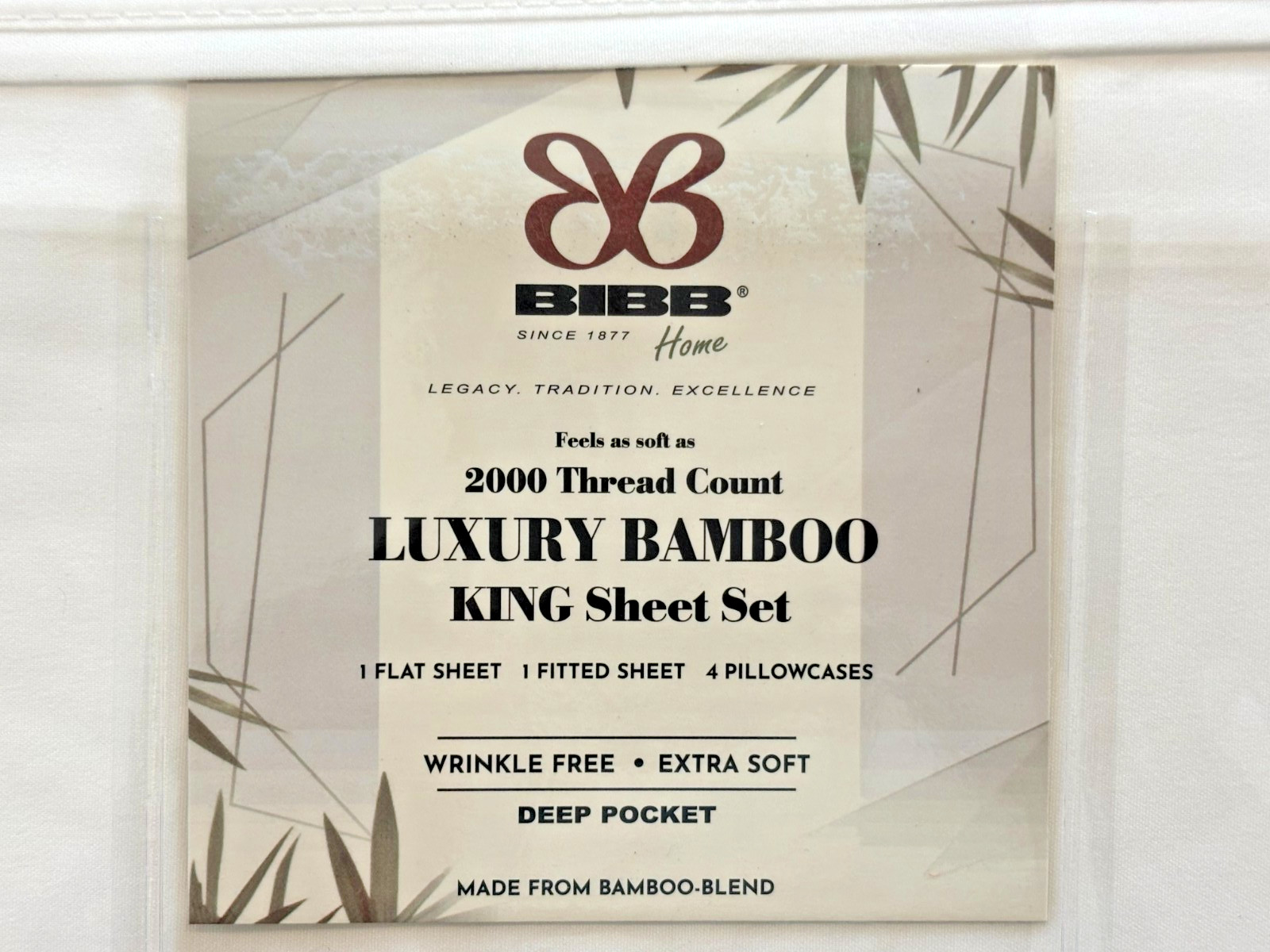 BIBB HOME 2000 COUNT 6-PIECE RAYON FROM BAMBOO SHEET SET - KING - WHITE gallery