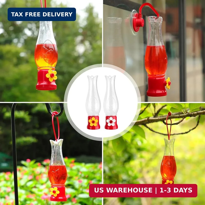 ORIENTOOLS Hummingbird Feeder 4Pack, Mini Hanging Flower Bird Feeders for Outdoo gallery