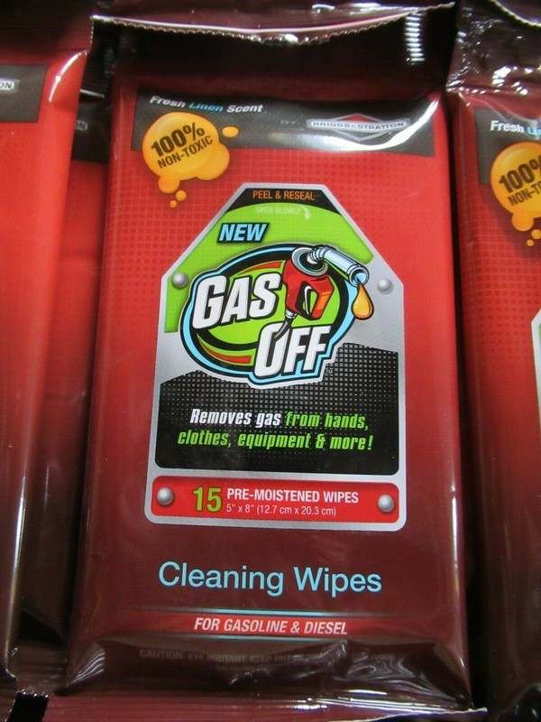3 count 15 PACK - Briggs & Stratton® Gas Off™ Cleaning Wipes - MADE IN USA ***** gallery