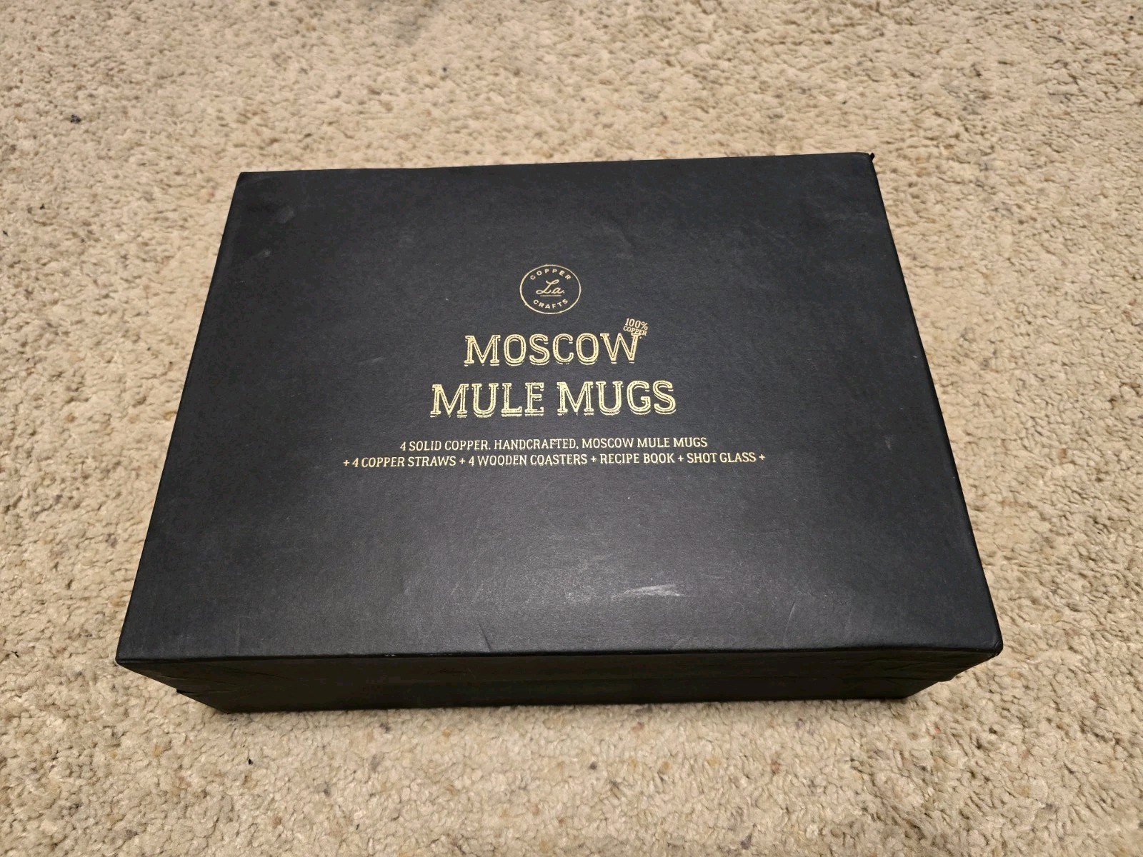 4 Pack Pure Copper Moscow Mule Mugs, Each Hammered Mug Holds 18 Ounces gallery