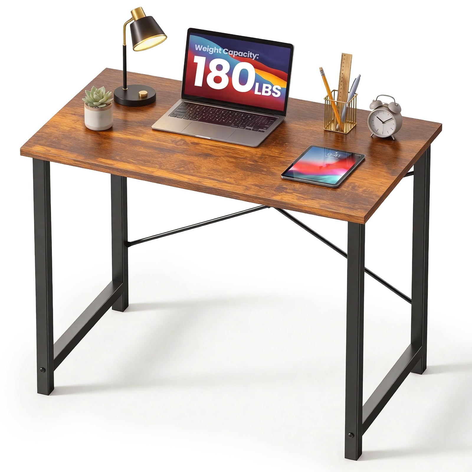 Computer Desk 31 Inch Modern Home Office Study Writing Table Rustic Brown DUMOS gallery