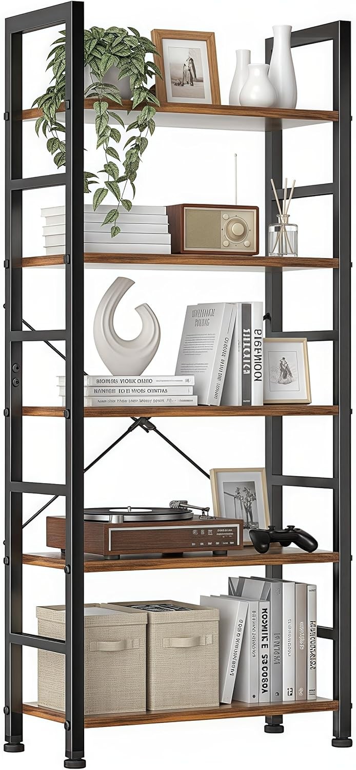 5-Tier Storage Shelf Heavy Duty Garage Shelving Kitchen Rack Bookshelf 63" Tall gallery
