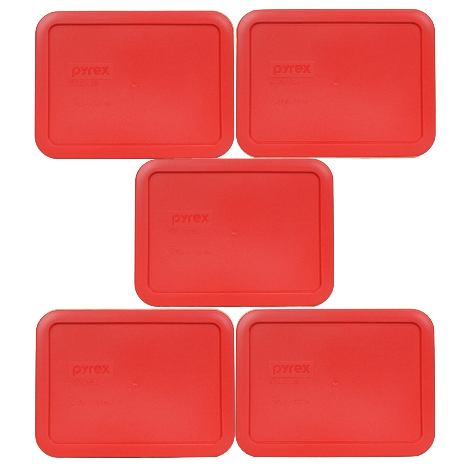 Pyrex 7210-PC Red Rectangle Plastic Storage Replacement Lid Cover (5-Pack) gallery