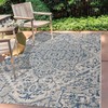 Boho Medallion Indoor Outdoor Area Rug 4X6 Navy/Gray, Estrella Textured Weave... gallery