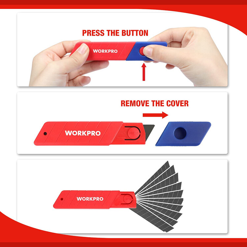 WORKPRO 100PC 18mm Snap-off Replacement Blades SK5 Steel Blade for Utility Knife gallery