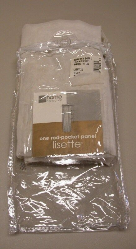 (1) Panel Rod Pocket Sheer Curtain ~ Winter White ~ 60 W x 84 L **NEW** gallery