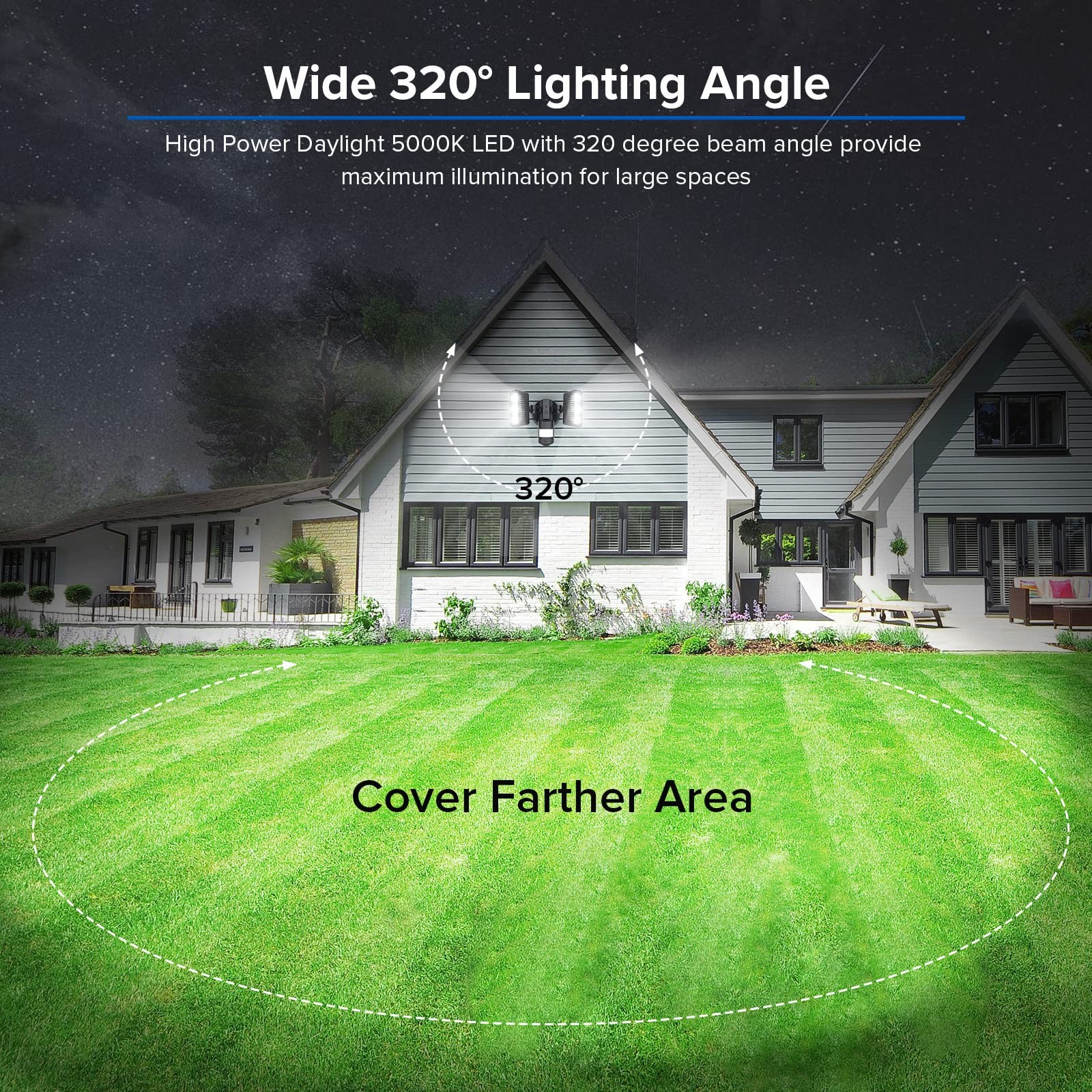 SANSI 27W LED Motion Sensor Outdoor Flood Light, 2700LM Security Light, 300W ... gallery