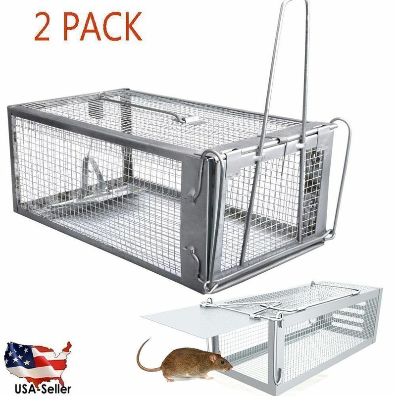 2Pcs Live Humane Cage Trap for Squirrel Chipmunk Rat Mice Rodent Animal Catcher gallery