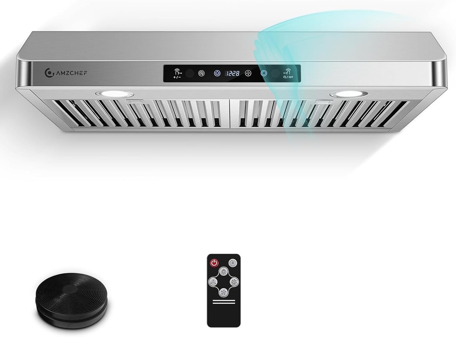 AMZCHEF under Cabinet Range Hood 30 Inch, 750CFM Stainless Steel Kitchen Stove V gallery
