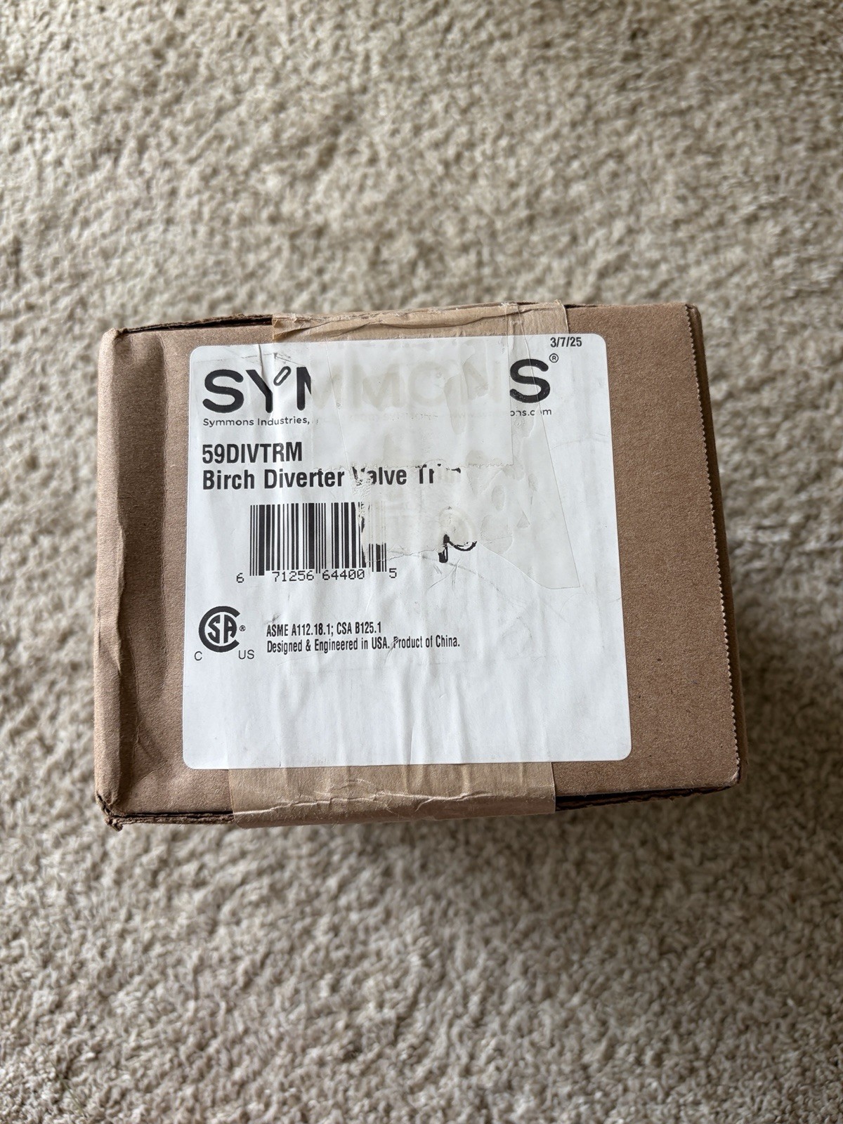 Symmons Birch Diverter Valve Trim Model 59DIVTRM Polished Chrome - Open Box New gallery