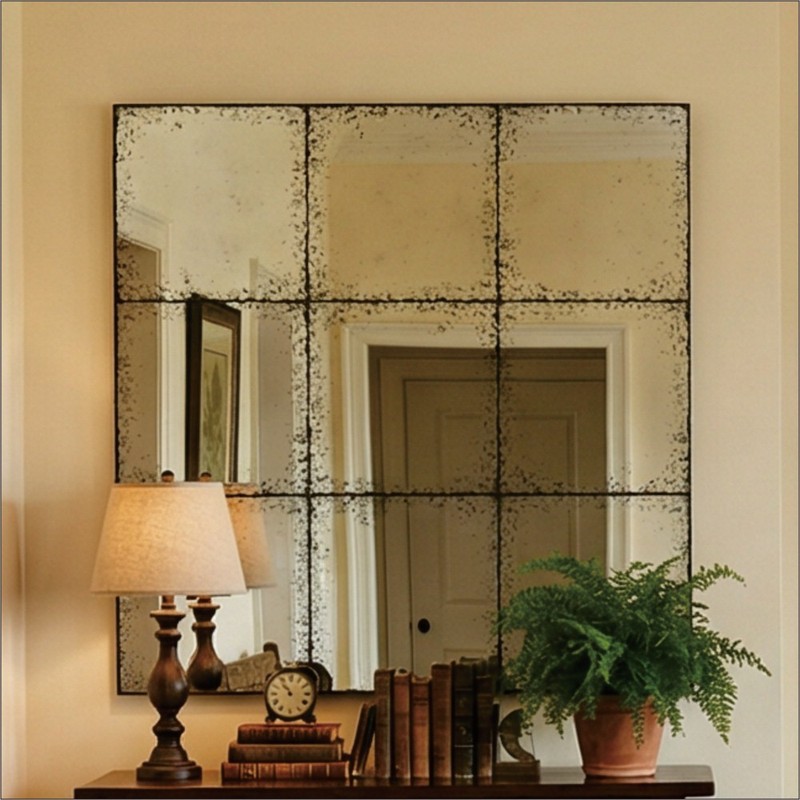 Vintage Square Mirror Mid Century Modern Wall Mirror Decor Versatile Home Decor gallery