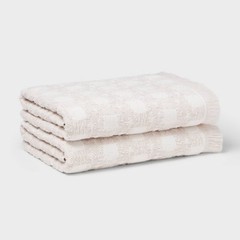 2pc Boho Ikat Patterned Bath Towel Cream – Threshold