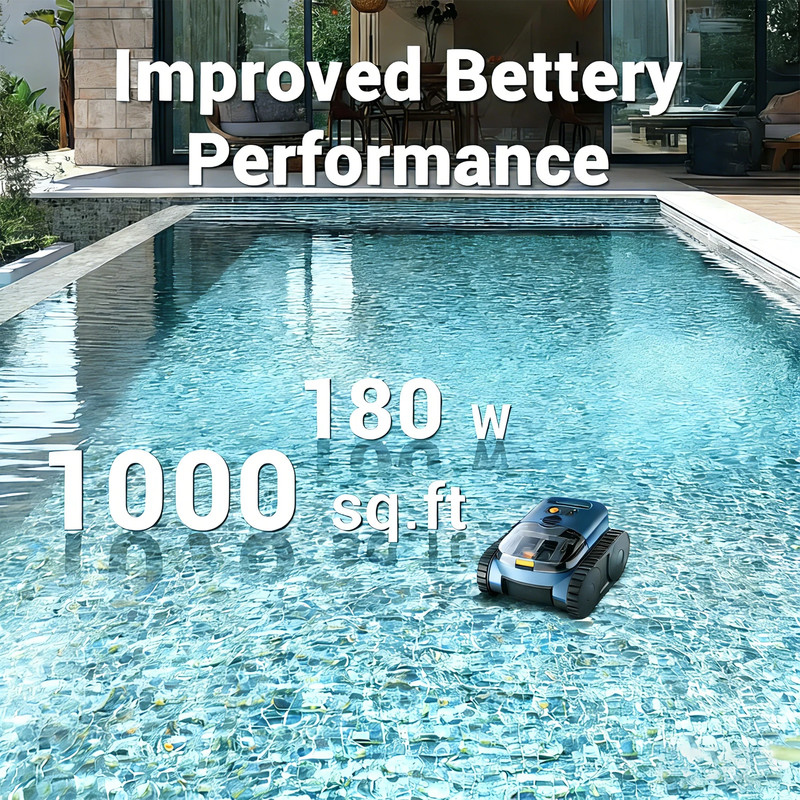 Cordless Pool Vacuum Robotic Pool Cleaner for Inground Pools Floor Wall Climbing gallery