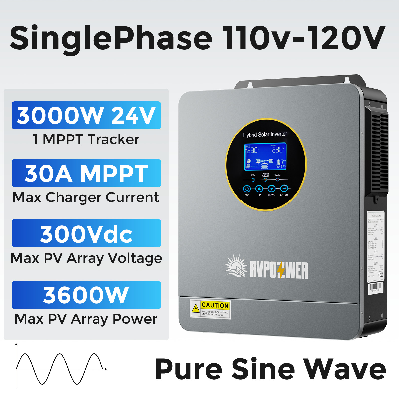 3KW 5.5KW Solar Hybrid Inverter Split Phase Off-Grid Pure Sine24V/48V 120V/240V gallery