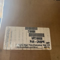 New OEM Upper Crisper Pan Compatible with Whirlpool Refrigerator WP2188656