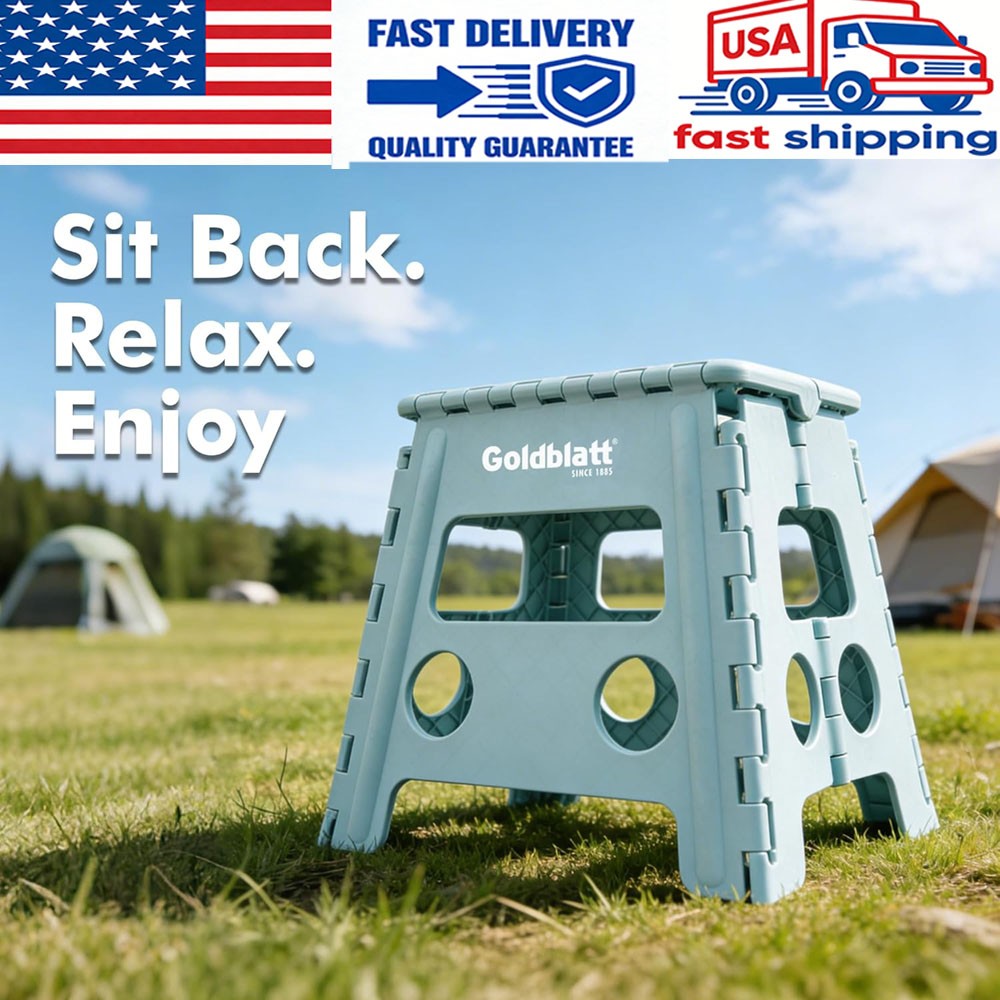 Goldblatt 12.5" Folding Step Stools Heavy-Duty Plastic Portable 300 lbs Capacity gallery