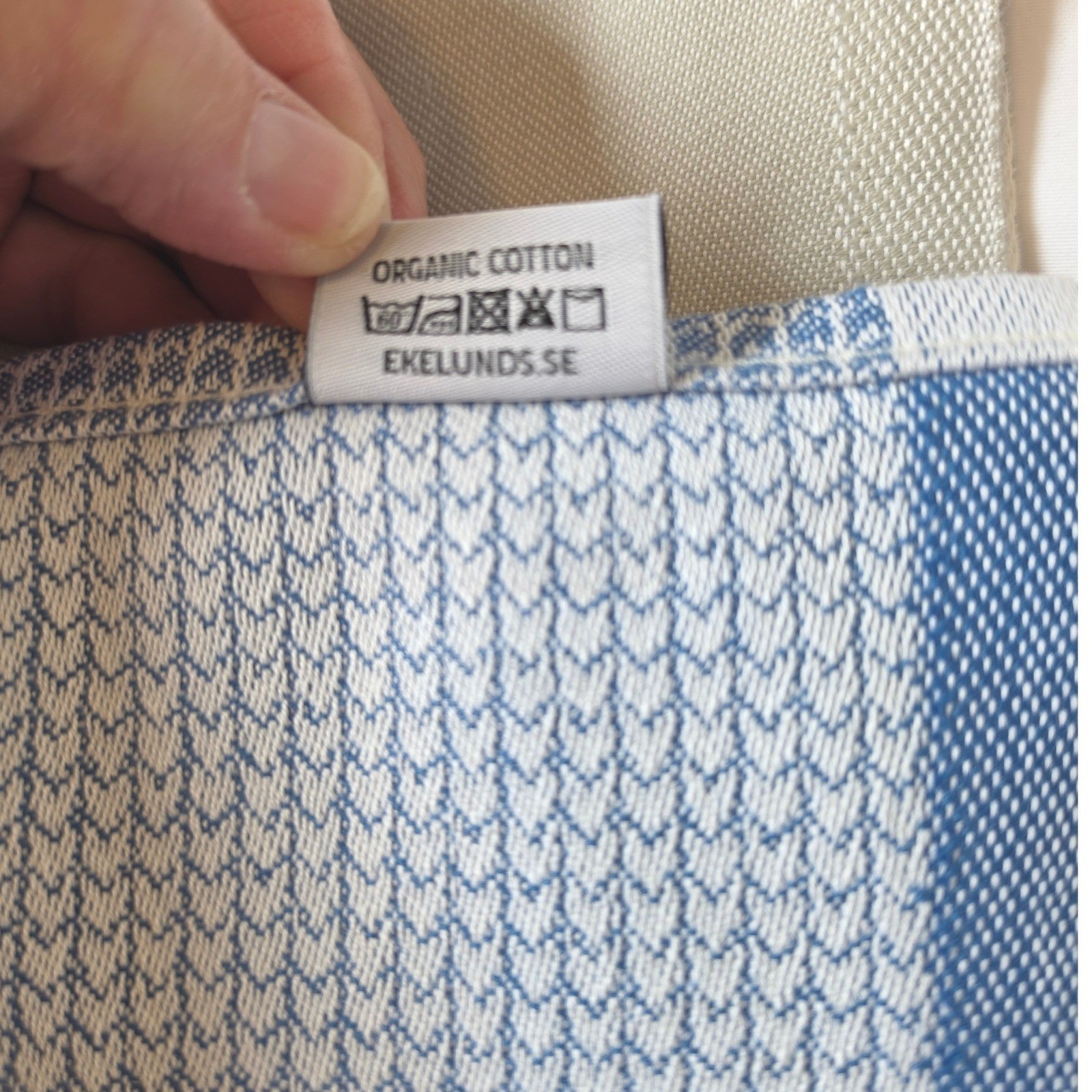 Marius by Ekelund Table Runner Blue Organic Cotton Scandinavian Woven 14x57 gallery