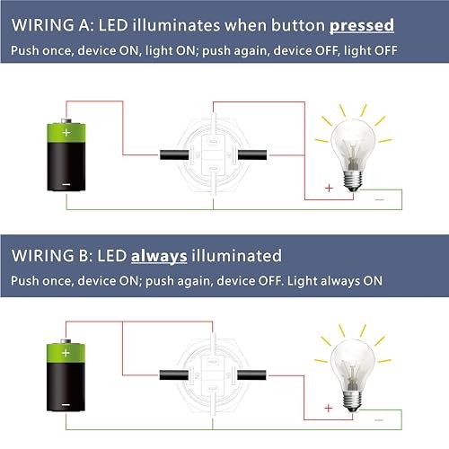 LED Latching Aluminum Push Button Switch2-24V DC 20ANO On Off with 19mm 1 Blue gallery
