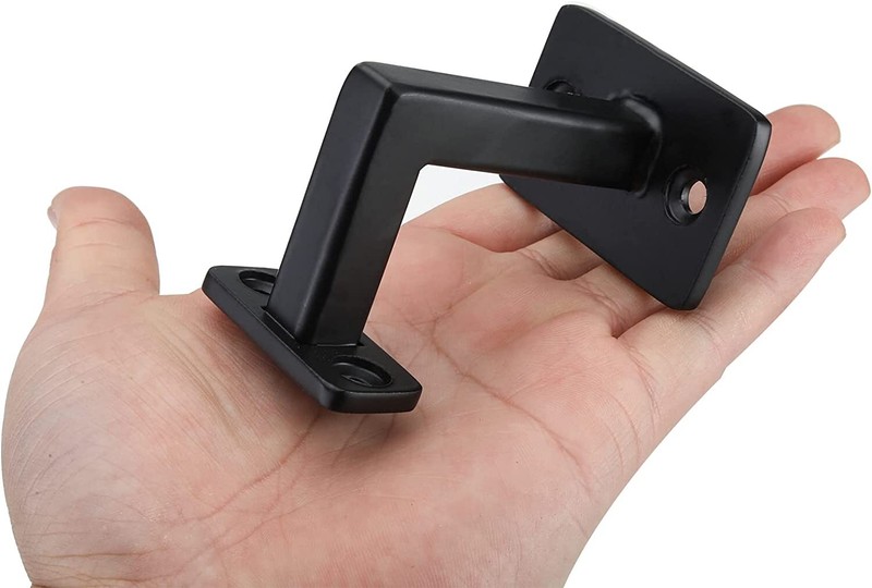 RealPlus Handrail Brackets, Heavy Duty Steel Square Hand Rail Brackets, Black gallery