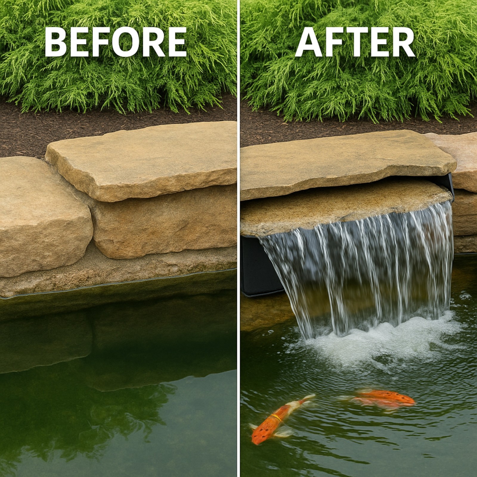 16" Filtering Waterfall Spillway w/ Rock Lid and Lip for ponds up to 4,500 gallery