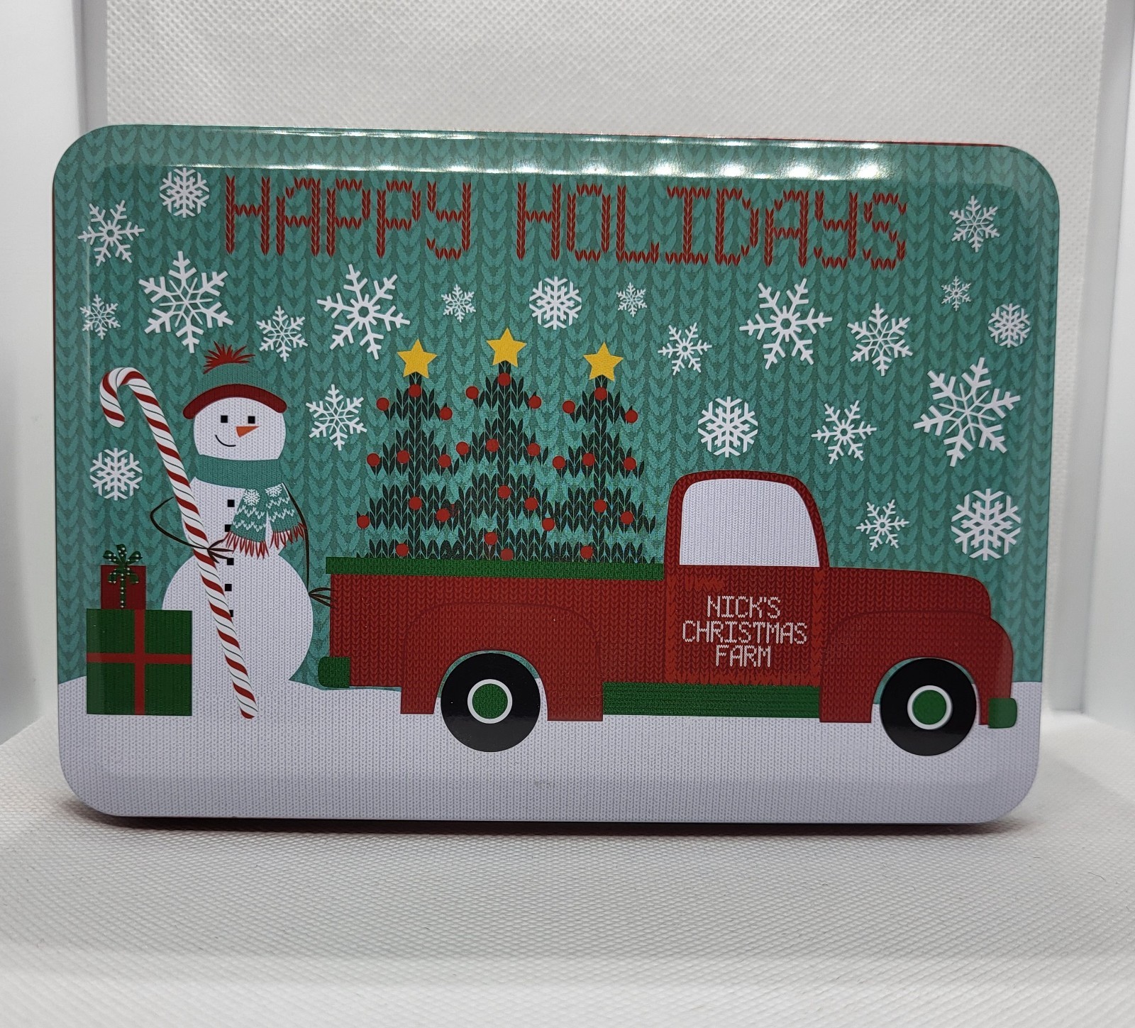Tin Christmas Rectangular Multipurpose Gift Container 6 1/2" x 4 1/2" x 2 1/2" gallery