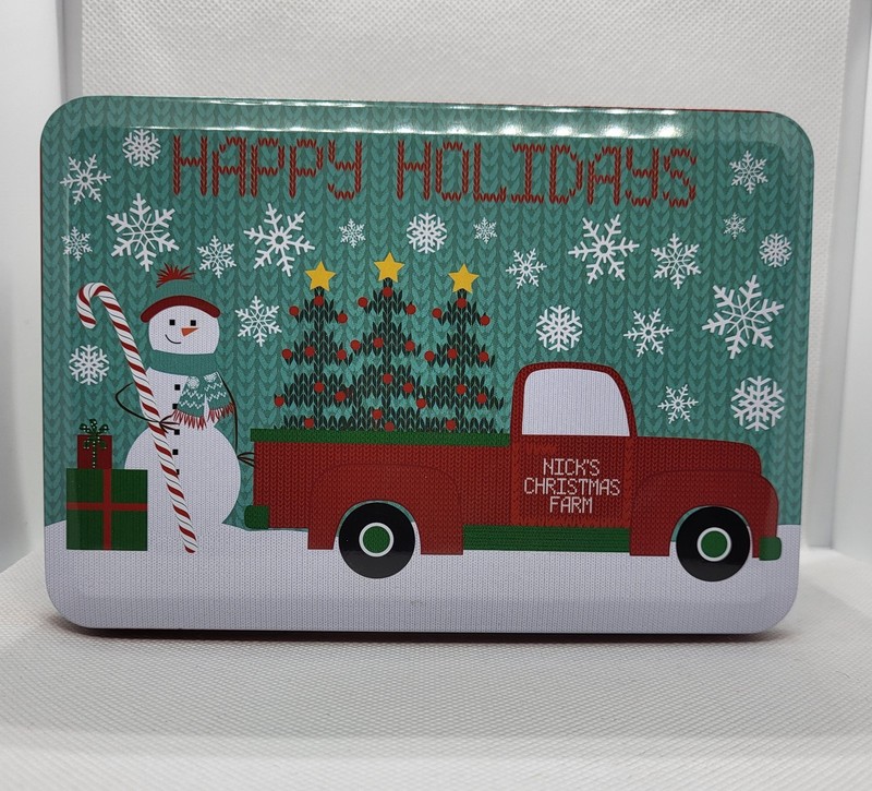 Tin Christmas Rectangular Multipurpose Gift Container 6 1/2" x 4 1/2" x 2 1/2" gallery