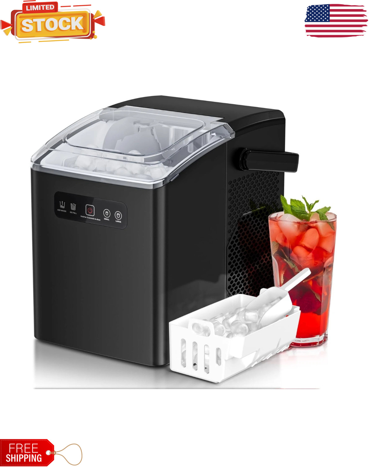 Ice Maker Countertop, Portable Ice Machine , 35lbs/Day , Self-Cleaning gallery