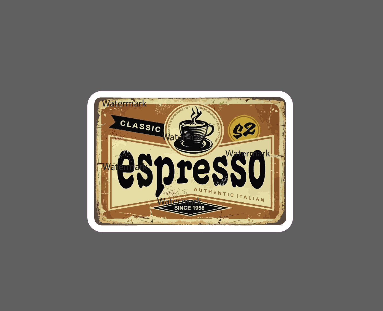 Espresso Sticker Coffee Retro Waterproof gallery