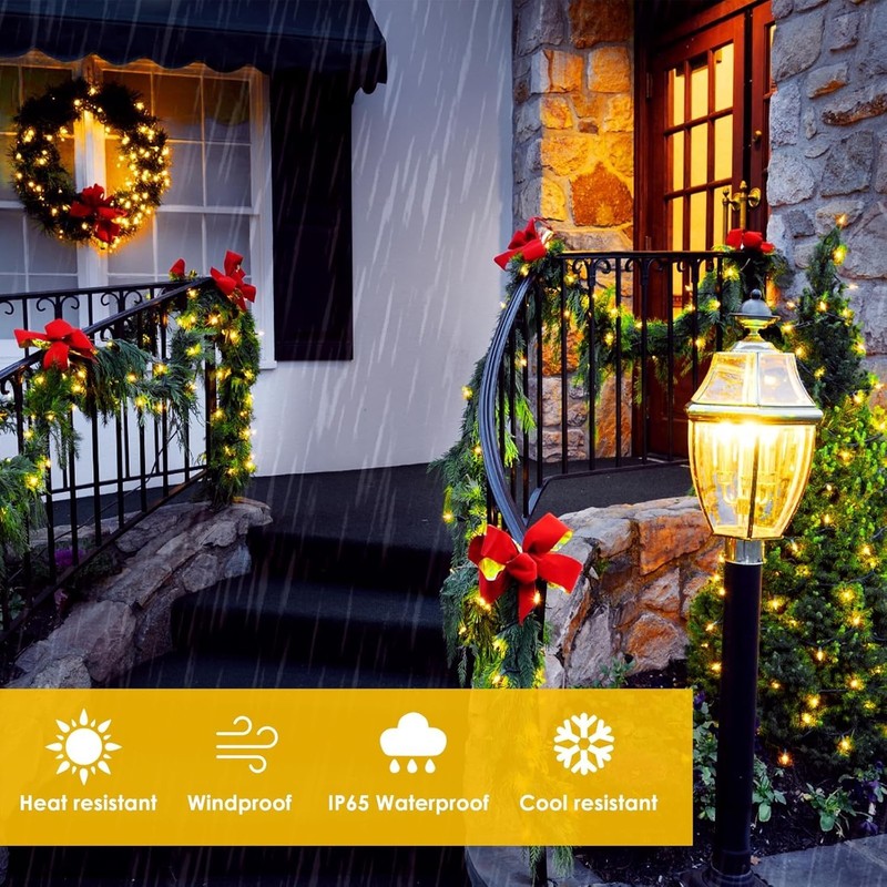 Extra-Long LED Solar String Outdoor Lights - Pack of 2, Warm White gallery