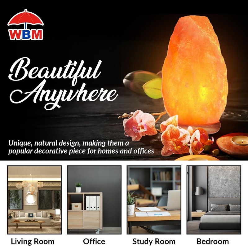 Natural Himalayan Salt Lamp | Adjustable USB Touch Dimmer & LED Bulb - 5-7 lbs gallery